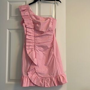 Lilly Pulitzer Tiffani Dress in Havana Pink Seersucker